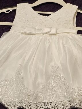 Baby Exquisite 5 PC  Dress,  Headband, Socks, Pin-on Large Bow & Purse 6mth
